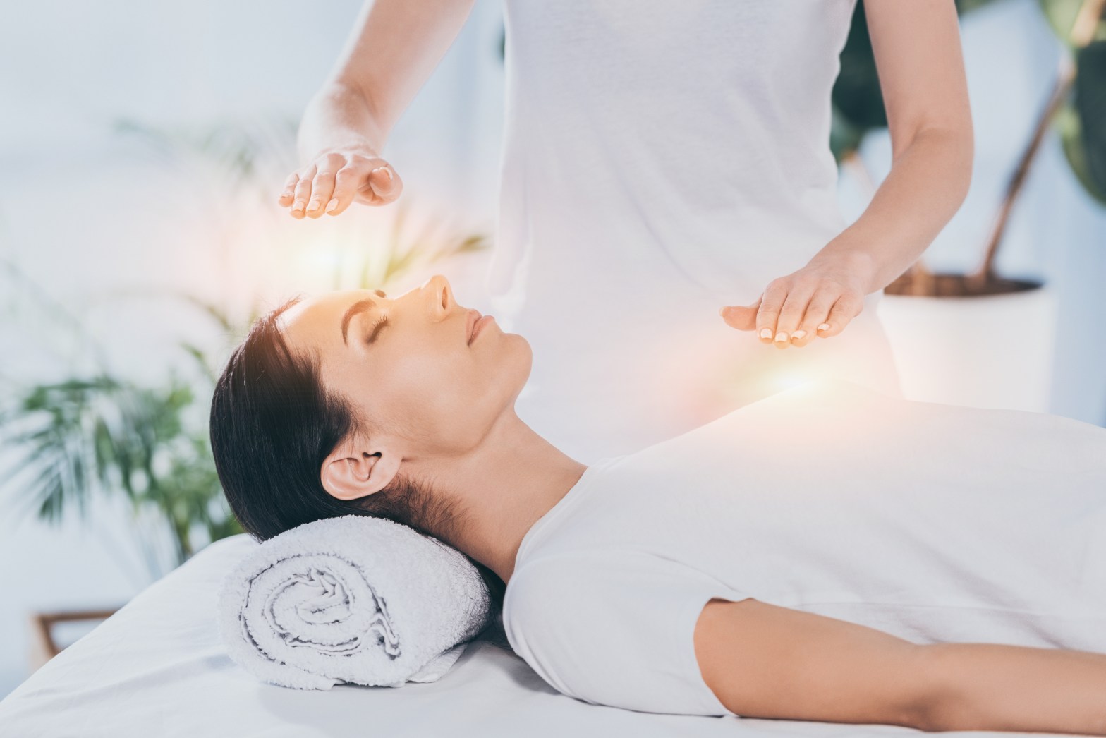 Hands-on energy healing therapy promoting emotional and physical balance